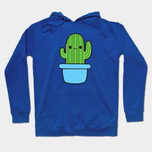 Cute cactus in blue pot Hoodie